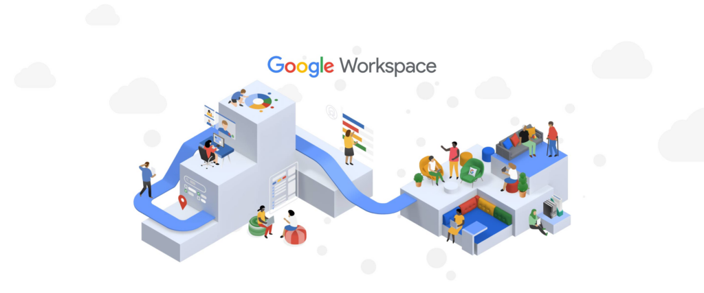 a group of people working on a project using Google Workspace